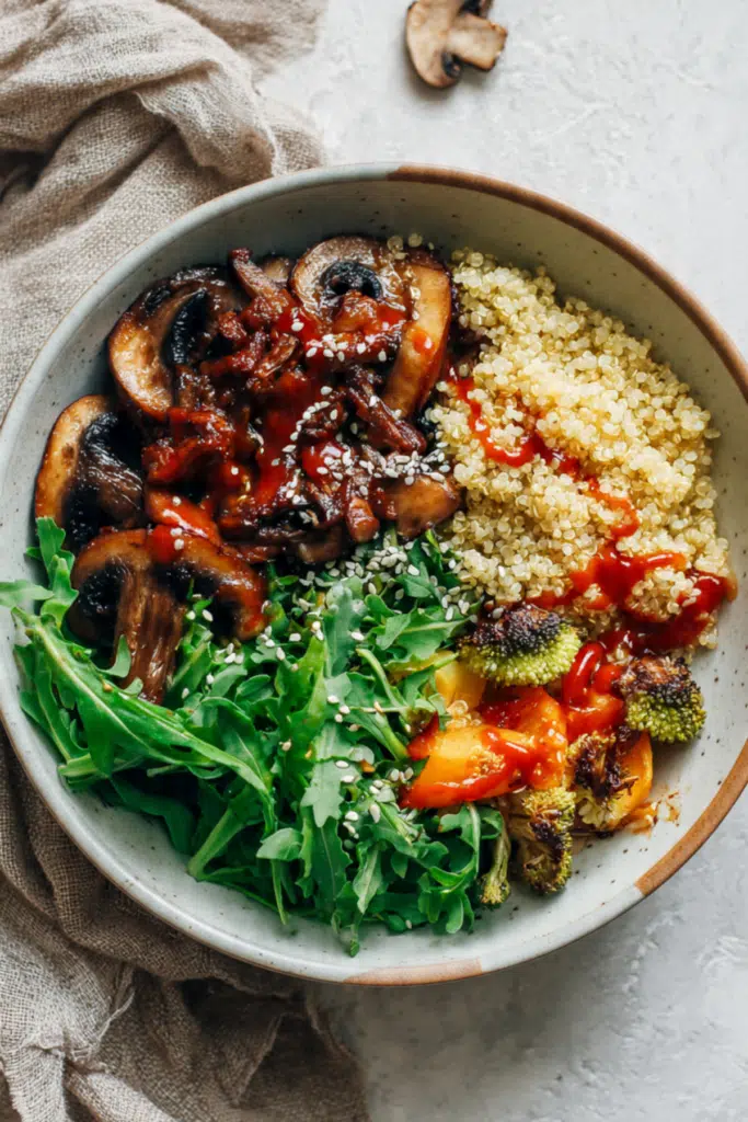 BBQ Mushroom Quinoa Bowl