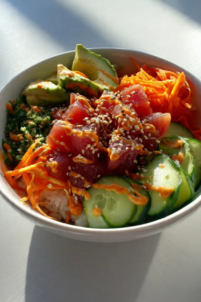 Easy Hawaiian Poke Bowl with Spicy Aioli