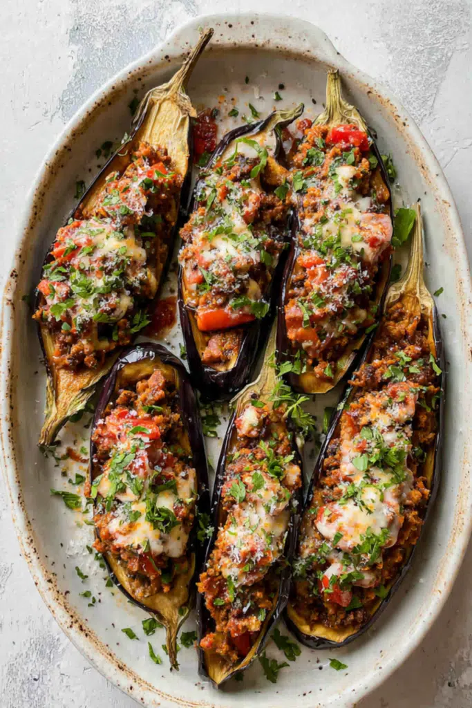 Easy Moroccan Stuffed Eggplant
