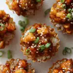 Honey Garlic Chicken Rice Cups