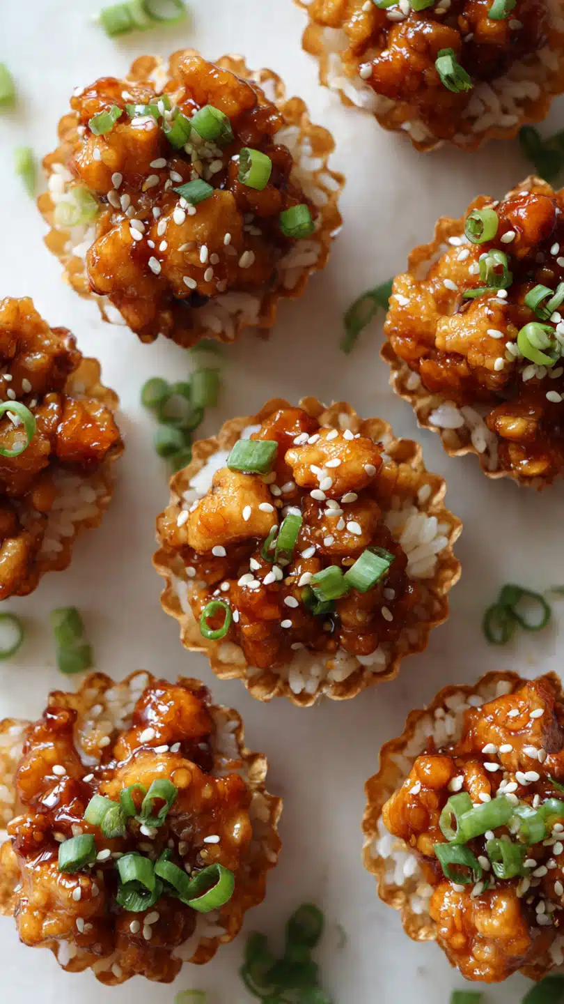 Honey Garlic Chicken Rice Cups