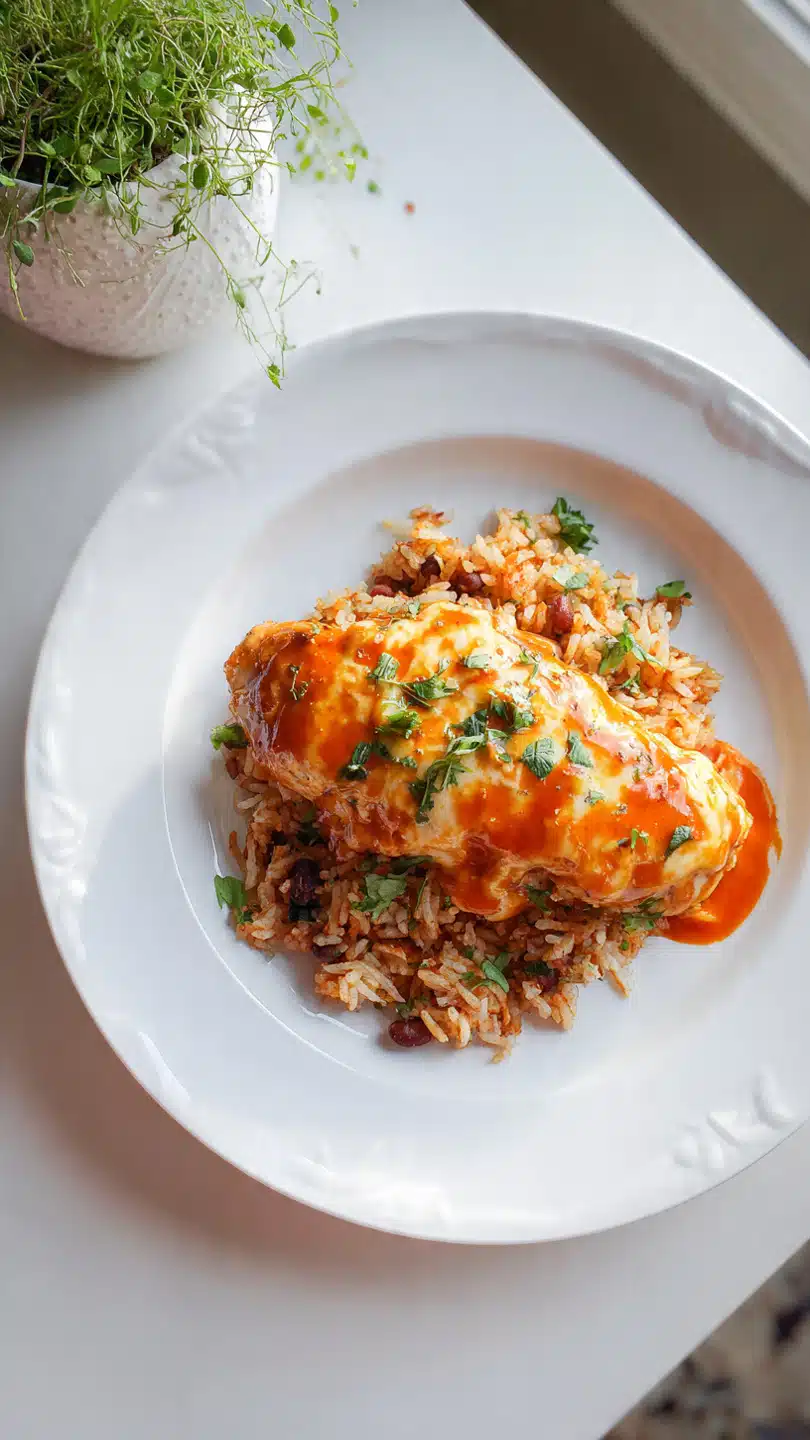 Cheesy Honey Buffalo Chicken & Chorizo Rice