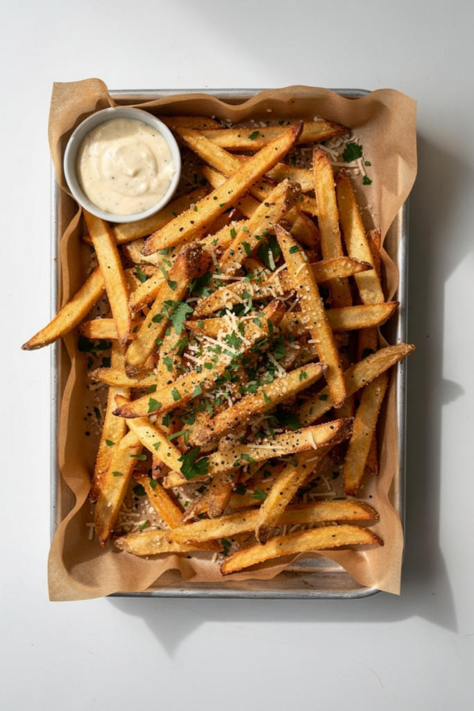 Crispy Garlic Parmesan Fries Recipe