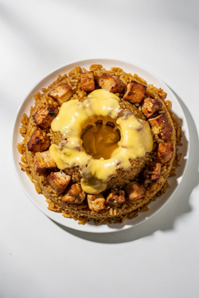 Molten Cheese Chicken Rice Volcano