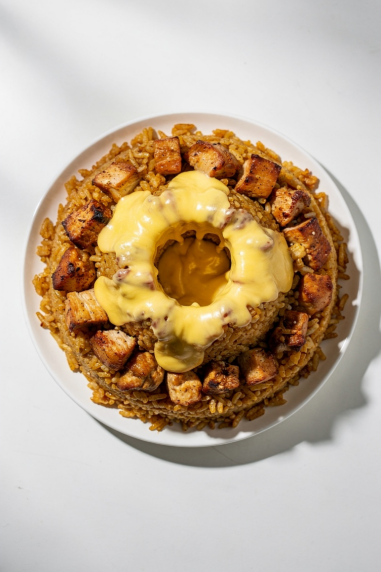 Molten Cheese Chicken Rice Volcano