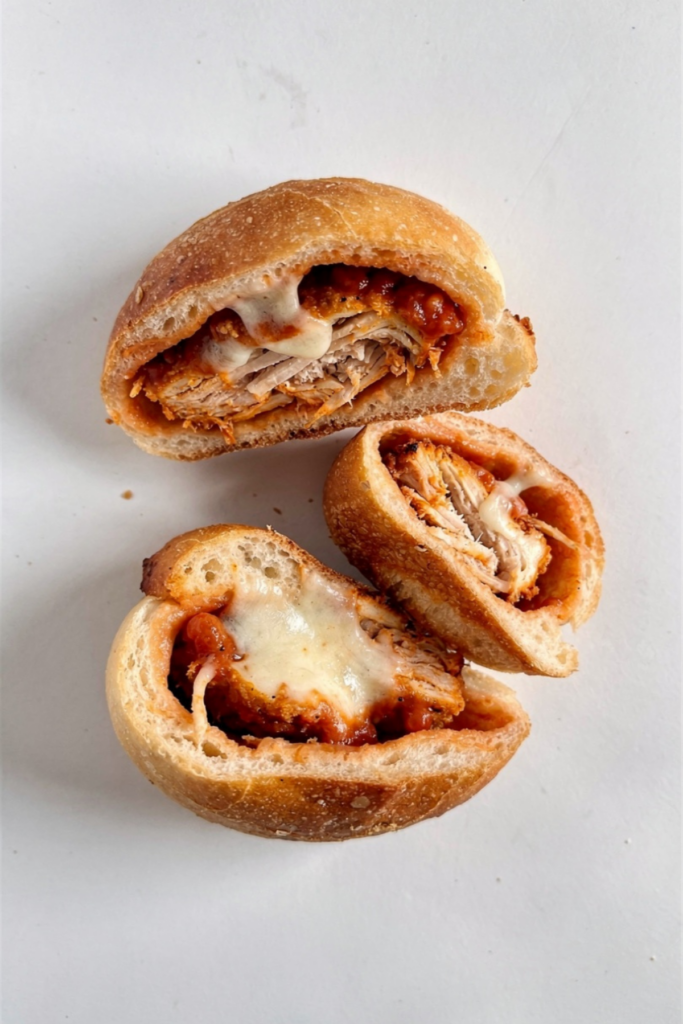 Crispy Chicken Parmesan Stuffed Rolls (Oven Baked)