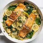 One Skillet Salmon with Lemon Orzo Recipe