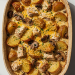 Creamy Turkey Casserole with Mushrooms & Potatoes