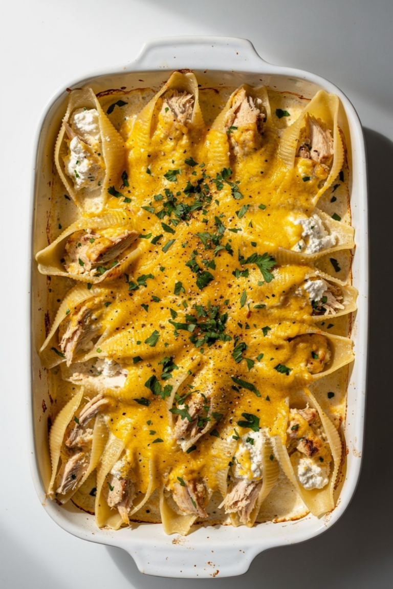 Creamy Chicken Alfredo Stuffed Shells