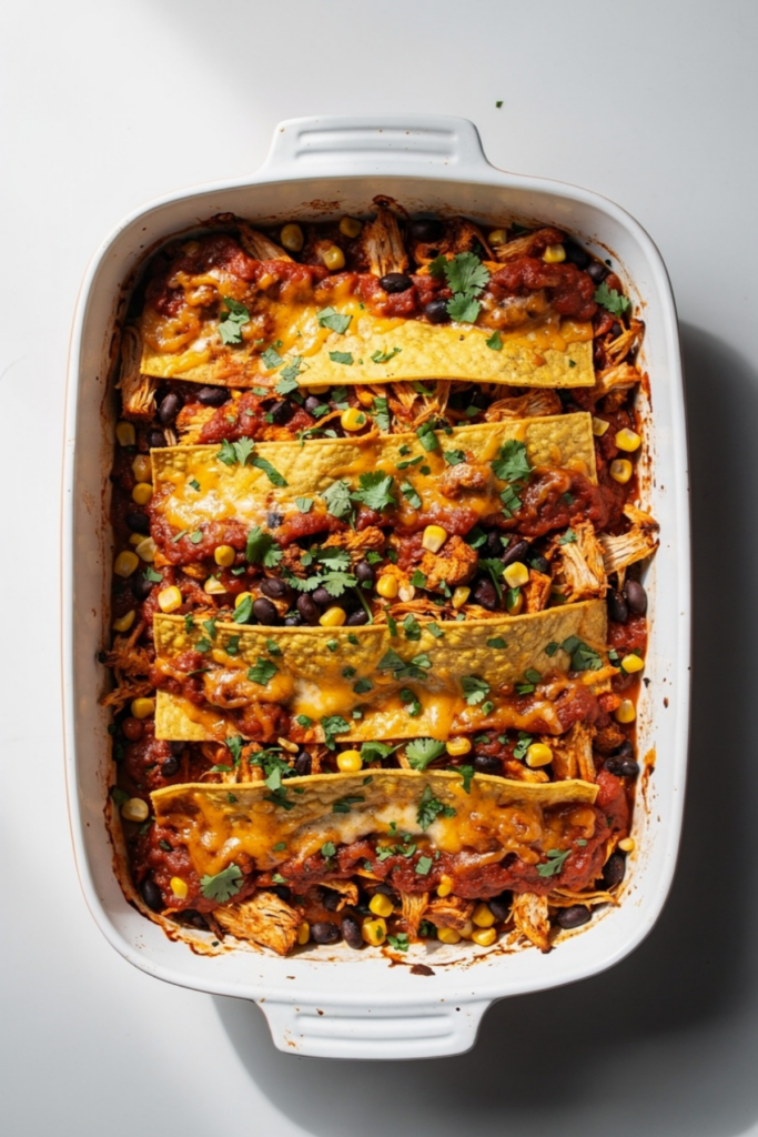Spicy Chicken Tortilla Lasagna