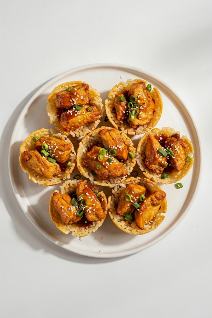Honey Garlic Chicken Rice Cups