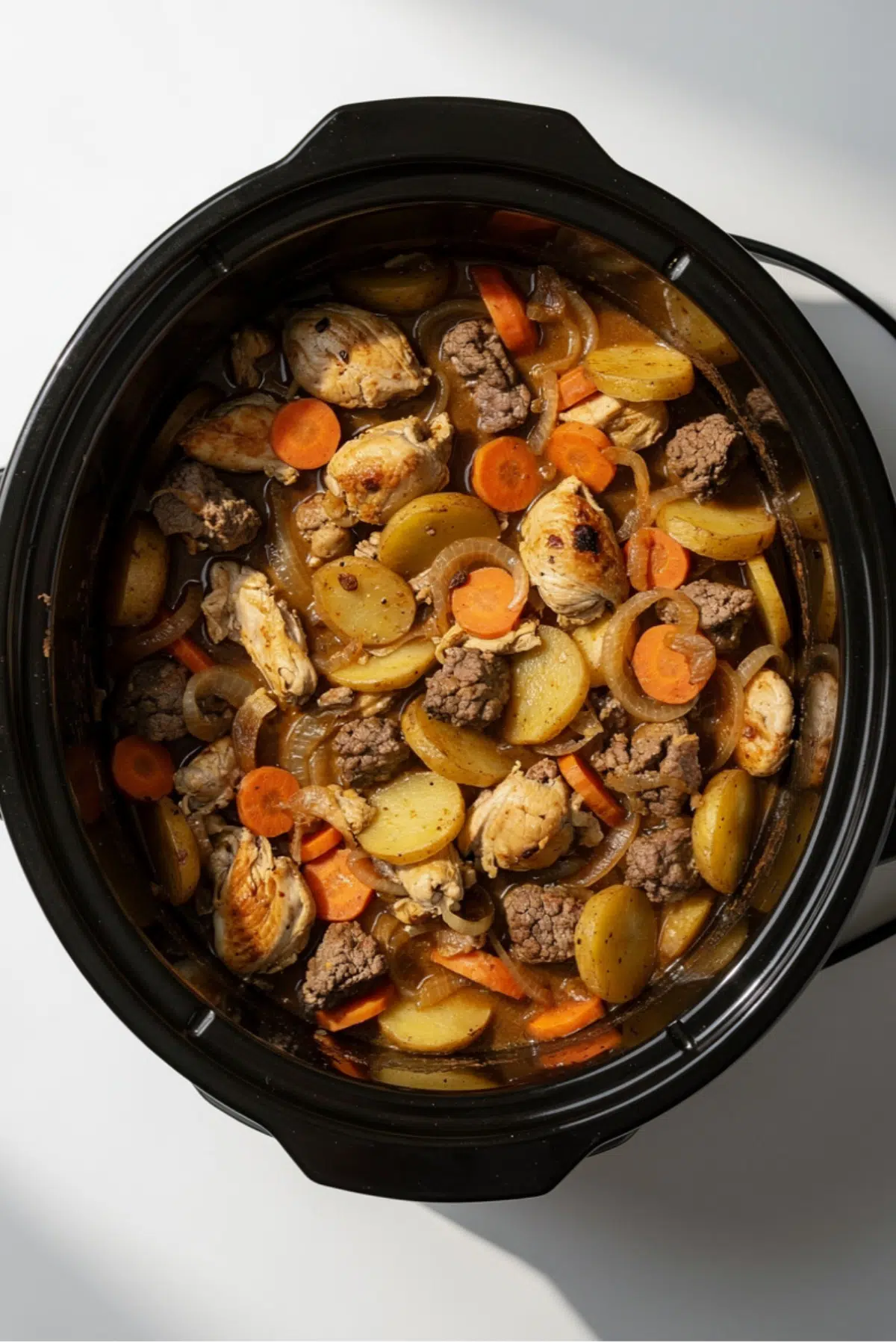 Crockpot Chicken & Beef Potato Casserole